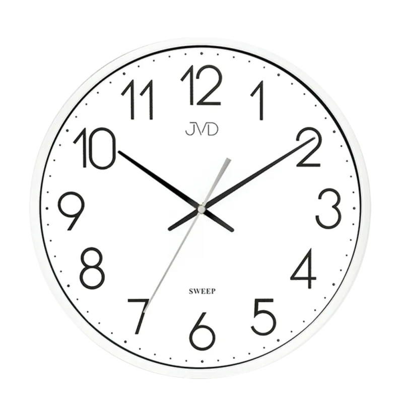 JVD Bílé tiché netikající hodiny JVD HX8016.1