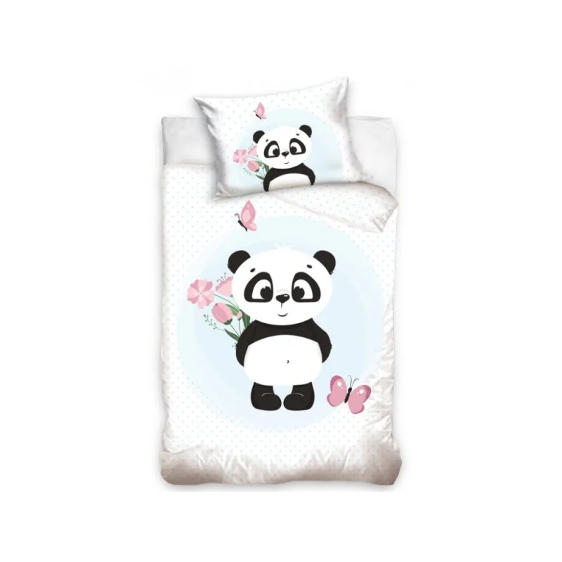 Obliečky do postieľky Roztomilá Panda 100x135/40x60 cm
