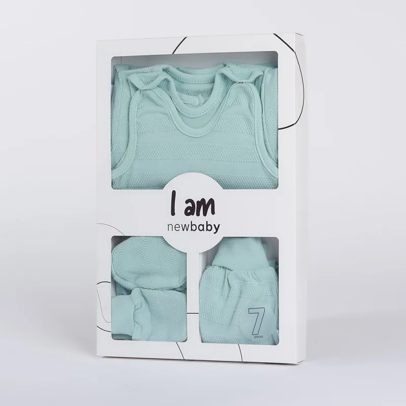 7-dielna dojčenská súpravička do pôrodnice New Baby I AM modrá