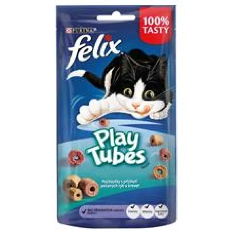 Felix snack cat -Play Tubes příchuť pečená ryba,krevety 50g