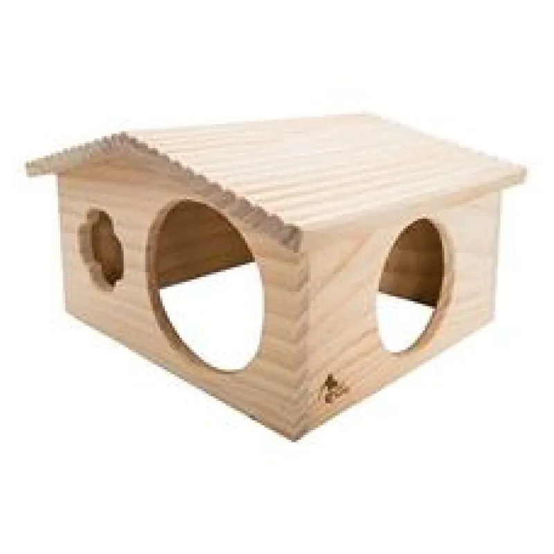PetBuddy roubenka velká, přírodní domek, 33 x 28 x 18 cm, borové dřevo 1 ks