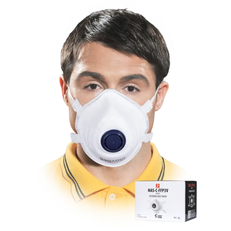 Reis MAS C FFP3V Protiprachová polomaska s ventilom 10 ks