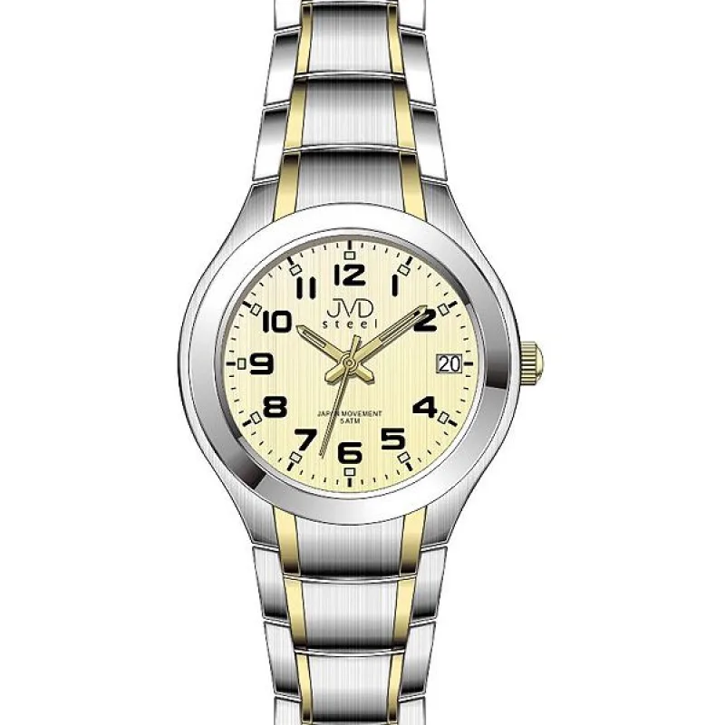 Elegantní ocelové hodinky JVD steel J4126.2 s datumovkou 5ATM