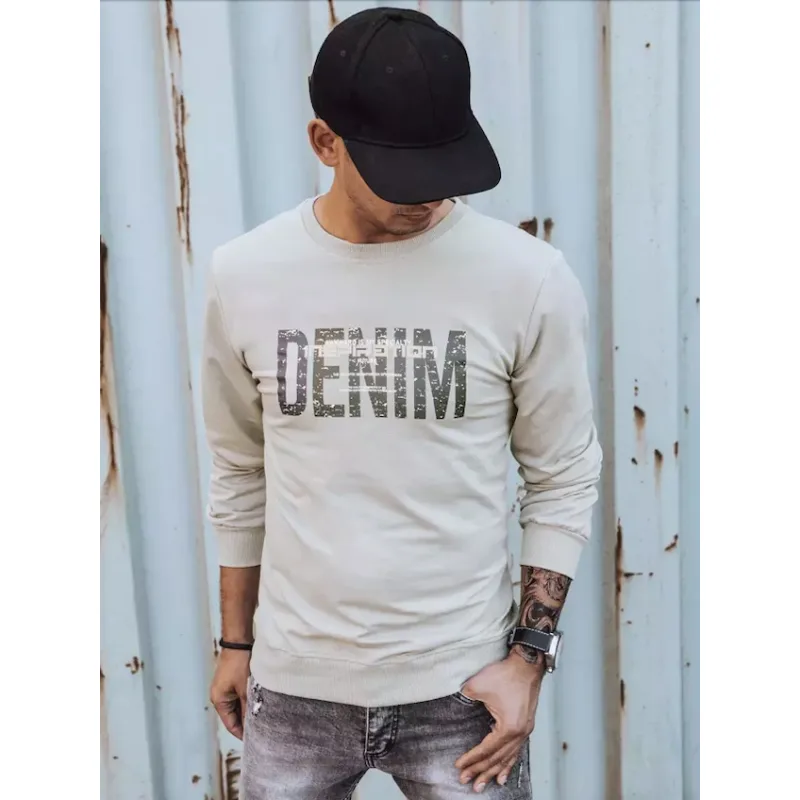 Dstreet pánska mikina BX5357 béžová XXL