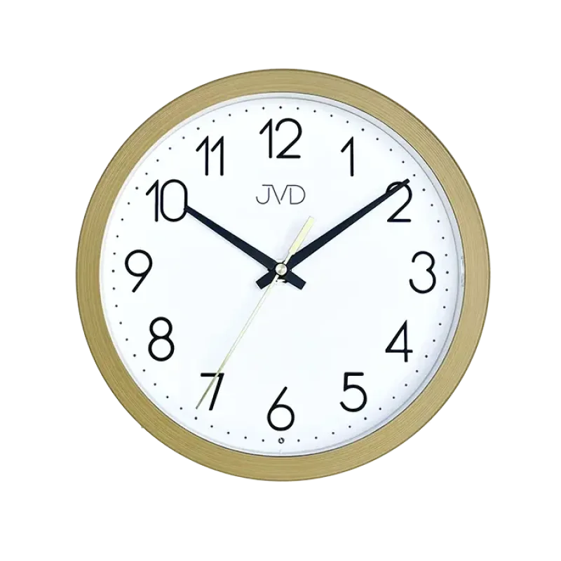 JVD Nástěnné netikající tiché hodiny JVD HA229.1 se senzorem stmívání v imitaci dřeva