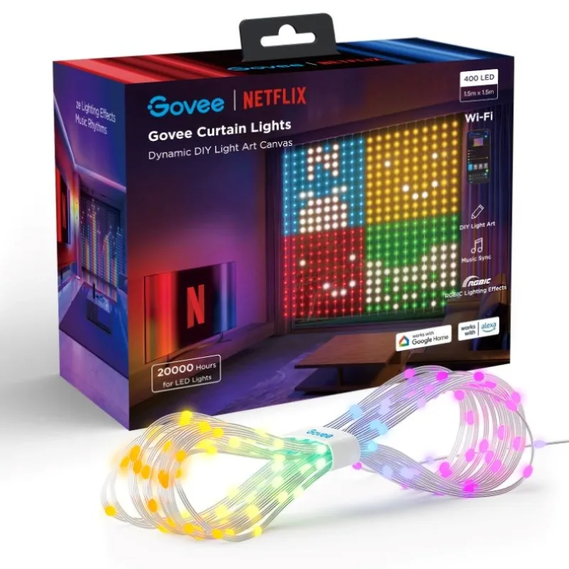 Govee Netflix RGBIC Curtain Light 400 LED - 1, 5 x 1, 5m H70BCCA1