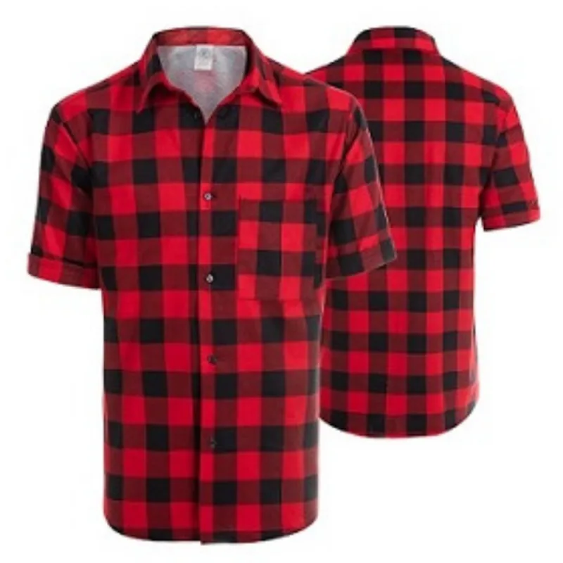 Procera červeno čierna košeľa s krátkym rukávom S-2XL