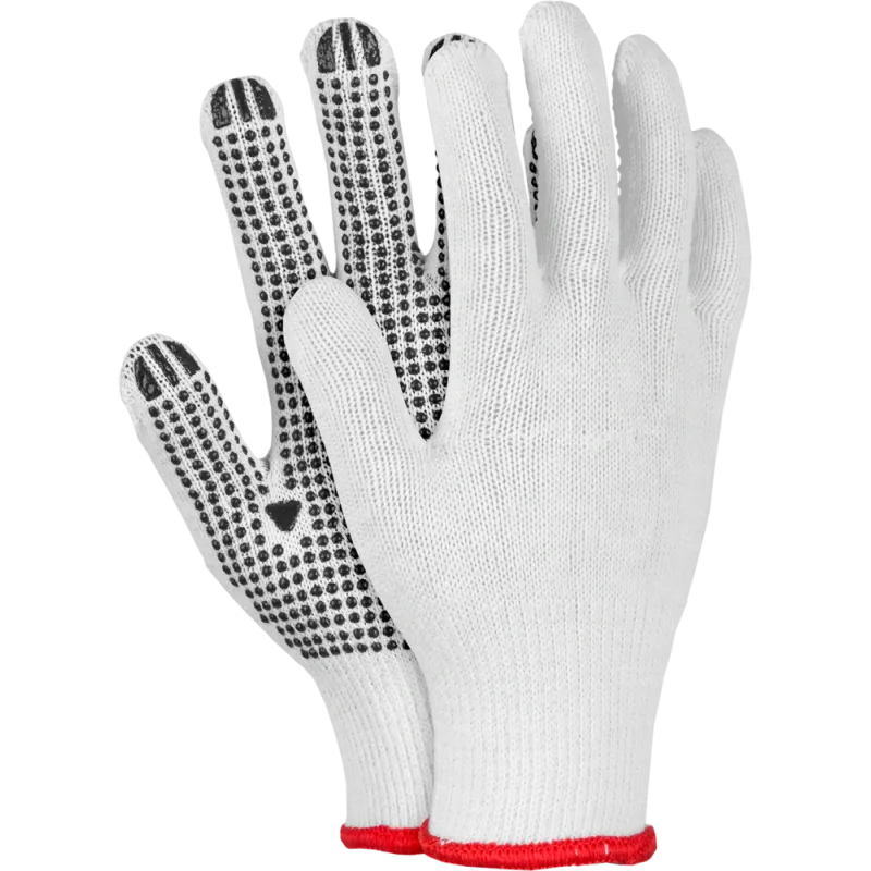 Reis ROOT WB rukavice s PVC tečky white/black 8-10