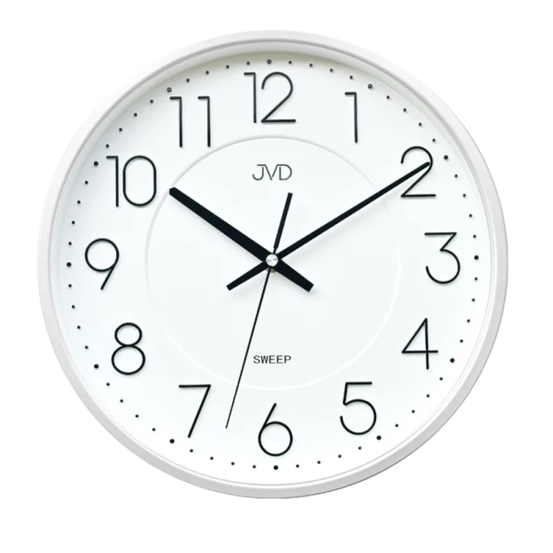 JVD Bílé nástěnné tiché netikající hodiny JVD HX2495.2