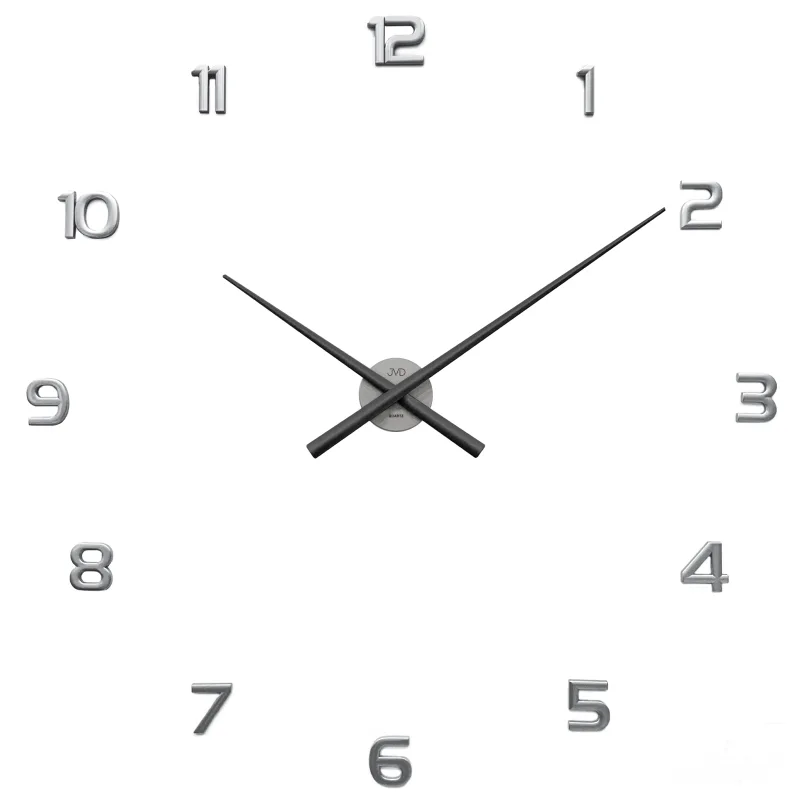 JVD Stříbrné designové nástěnné nalepovací hodiny JVD HT465.4