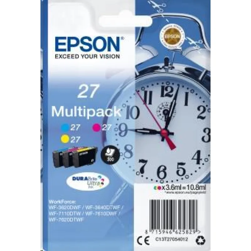 Atrament EPSON Multipack 3-farebný "Budík" 27 DURABrite Ultra Ink…