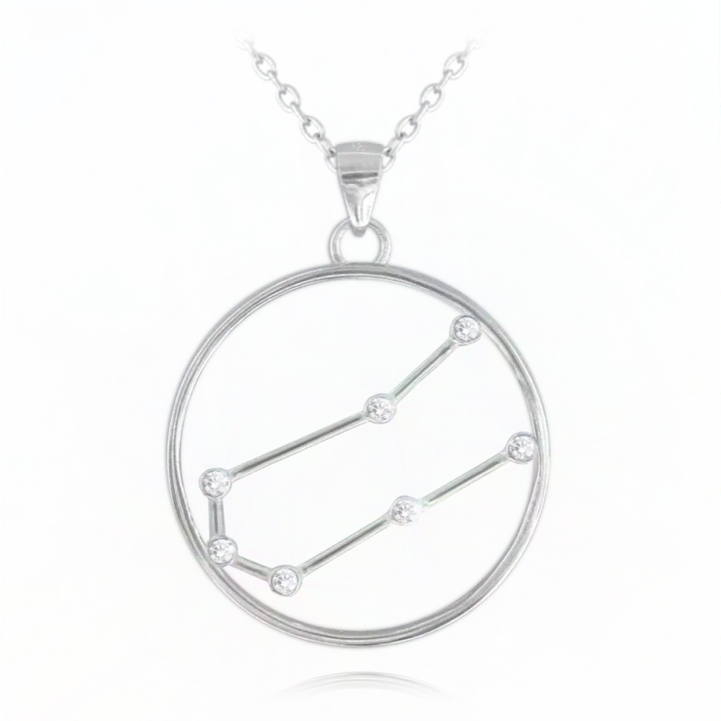 MINET Stříbrný náhrdelník Stars znamení BLÍŽENCI Czech Crystal JMAS9506SN45