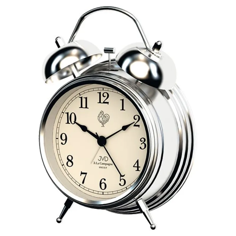 JVD Tichý netikající ručkový budík JVD sweep SRP2217.1 s mechanickými zvonky