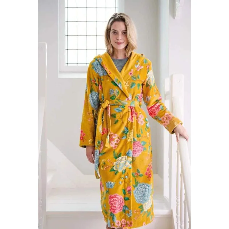 Pip Studio Good Evening bavlněný froté župan, žlutý