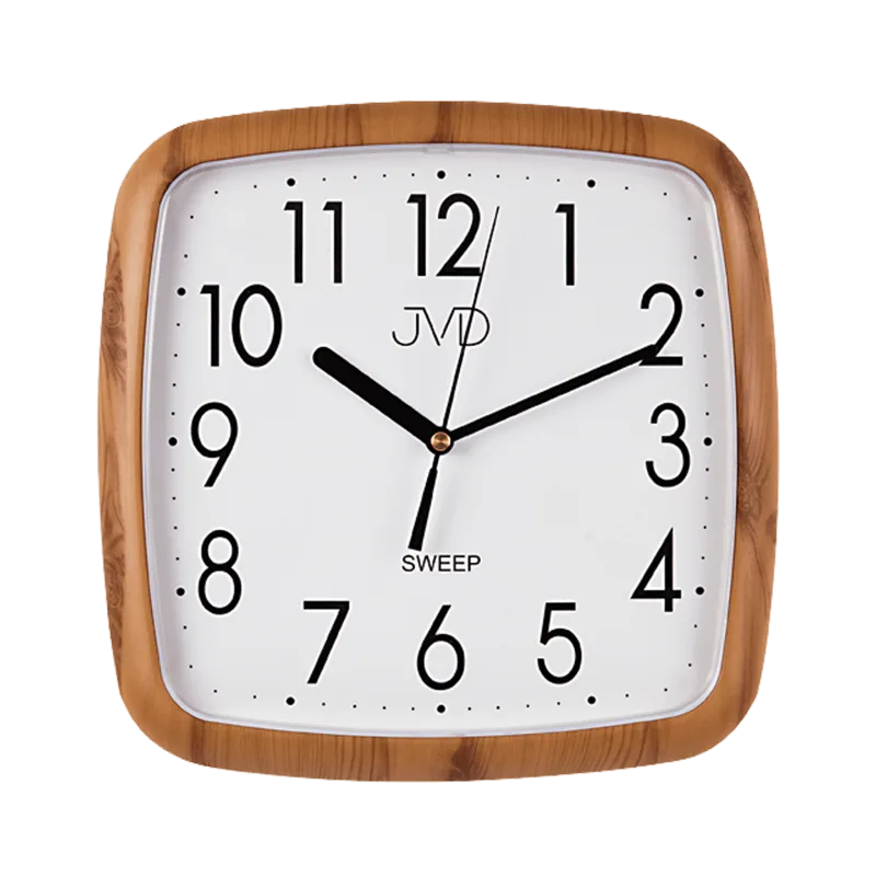 Hranaté nástěnné hodiny JVD quartz H615.4 imitace dřeva