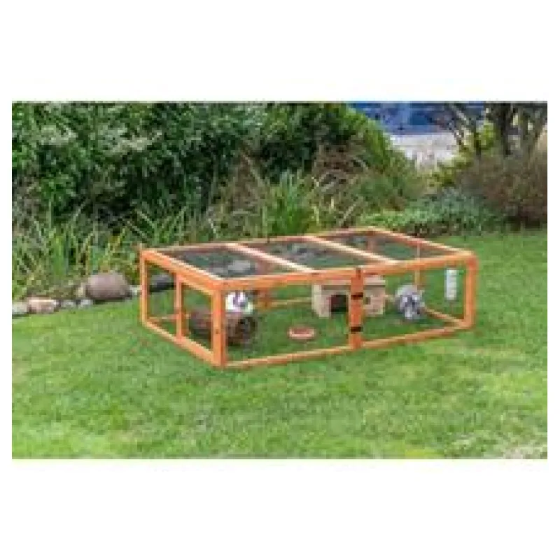 natura venkovní výběh s krytem, 174 x 48 x 109 cm, dřevo, hnědá 1 ks