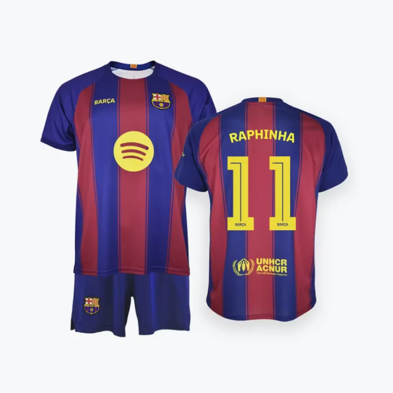 FC Barcelona RAPHINHA set detský - dres + kraťasy (2025-2026) domáci - oficiálna replika - SKLADOM