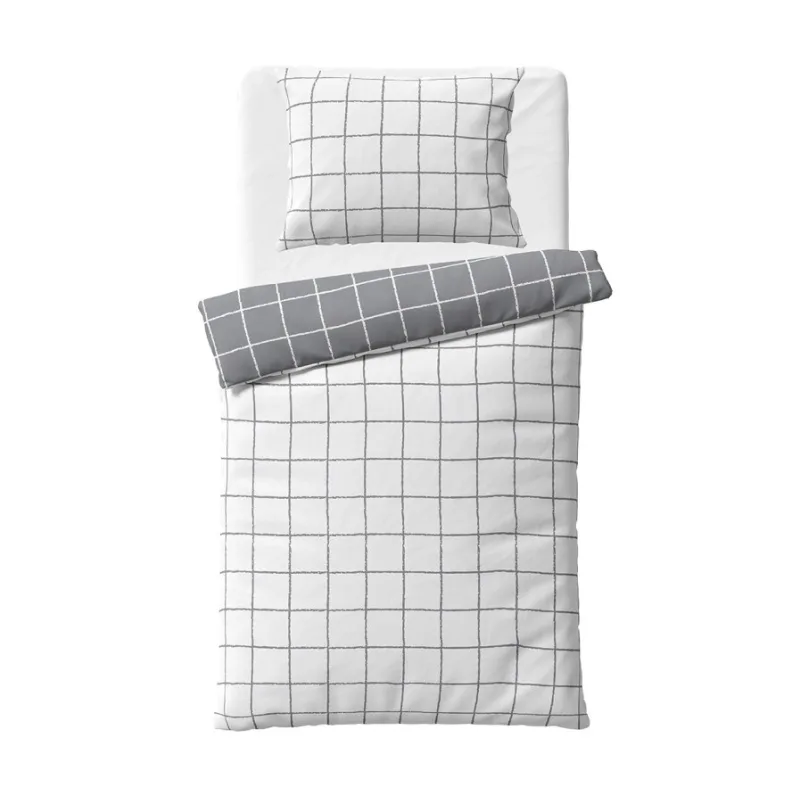 Flanelové obliečky Kocka City 140x200/70x90 cm