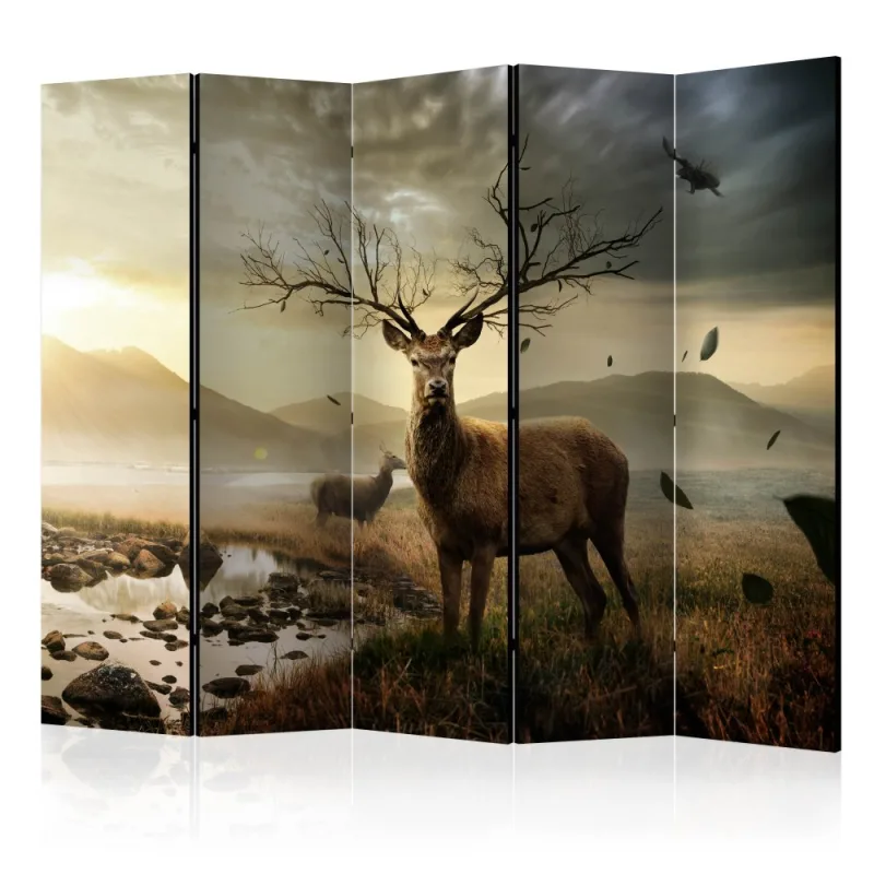 Artgeist Paraván - Deers by mountain stream [Room Dividers]
