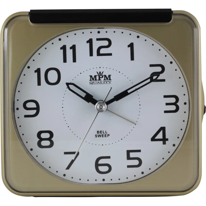 MPM Zlatý hranatý netikající sweep budík MPM C01.3529