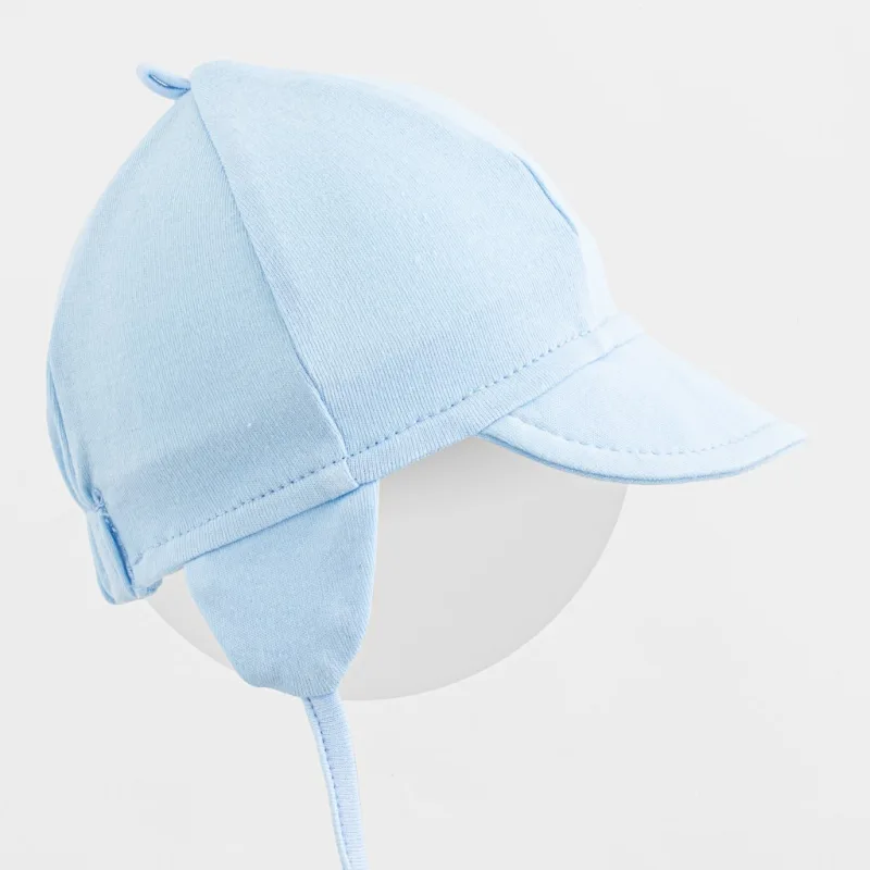 Detská bavlnená čiapka so šiltom New Baby Casually dressed modrá