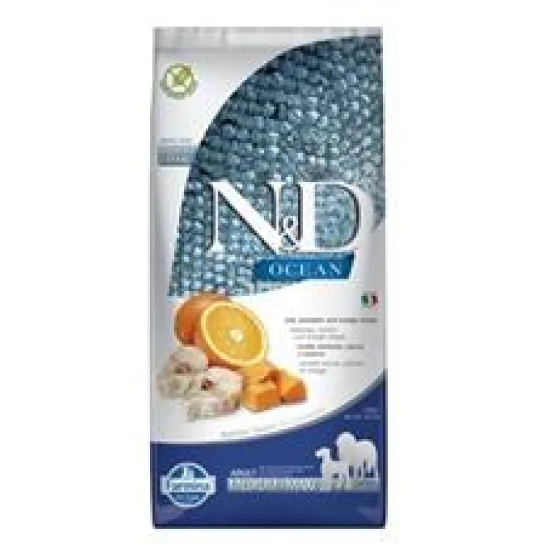 N&D OCEAN DOG Adult M/L Codfish&Pumpkin & Orange 2 x 12 kg
