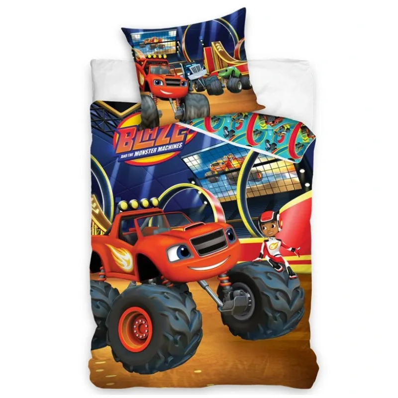 Obliečky do postieľky Plamienok a Štvorkoláci Aréna 100x135/40x60 cm