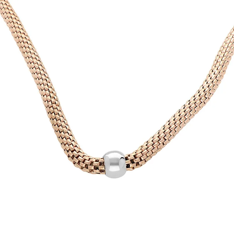 MPM Dámský ocelový nerezový náhrdelník 6403 - růžově pozlacený SNE.6403.. 50cm