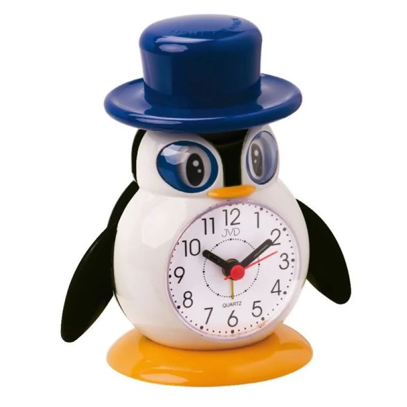 Dětský budík JVD SR52.5 - tučňák s kloboukem