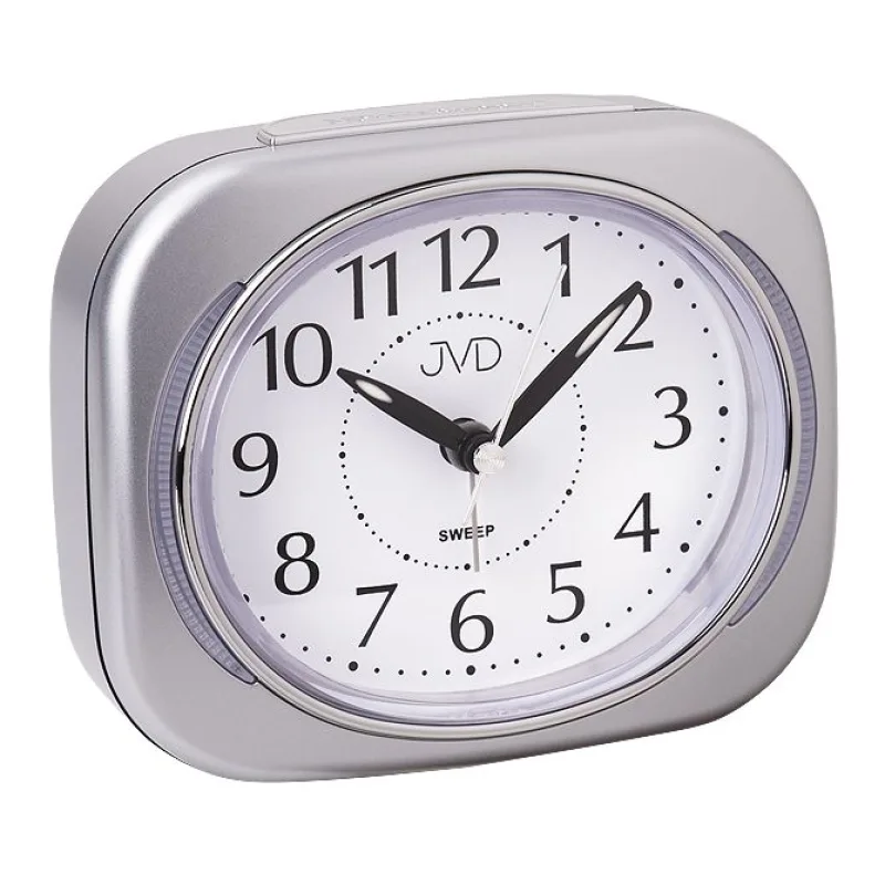 JVD Netikající tichý hrantaý svítící ručkový budík sweep SRP826.4