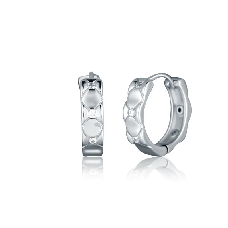 JVD Dámské stříbrné kruhové náušnice se zirkony SVLE2768X86BI00