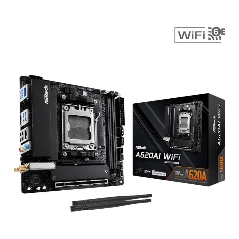 ASRock MB Sc AM5 A620AI WIFI AMD A620A, 2xDDR5, 1xHDMI, WIFI A620AI…