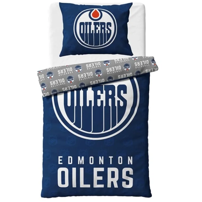 NHL Hokejové obliečky Edmonton Oilers Shields 140x200/70x90 cm