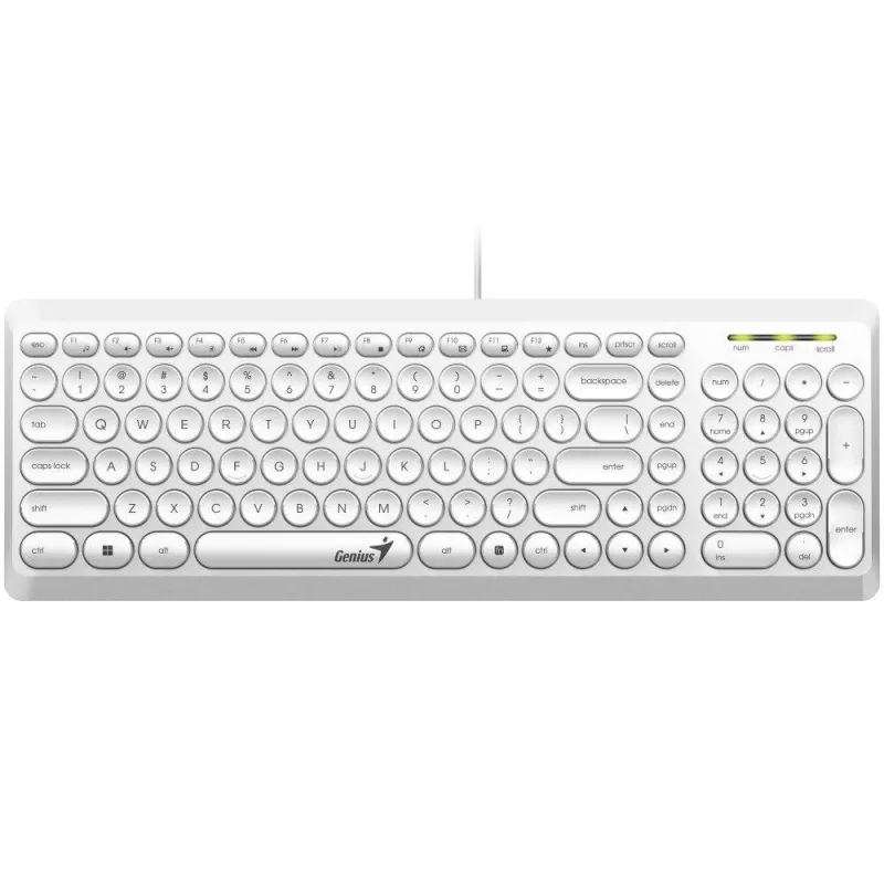 GENIUS klávesnice Slimstar Q200 White/ Drátová/ USB/ bílá/ retro…