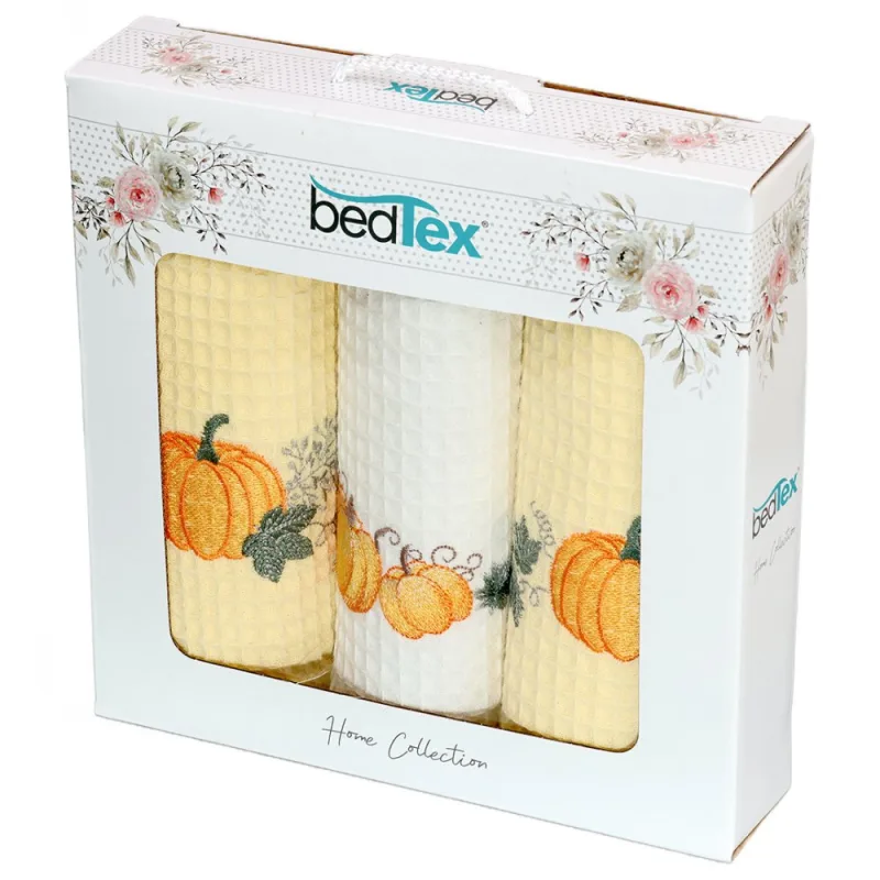 Darčeková sada Vaflových utierok 3 ks Tekvice