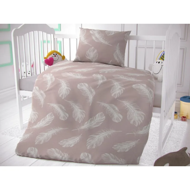 Bavlnené obliečky do detskej postieľky Shelby béžové 90x135/45x60 cm