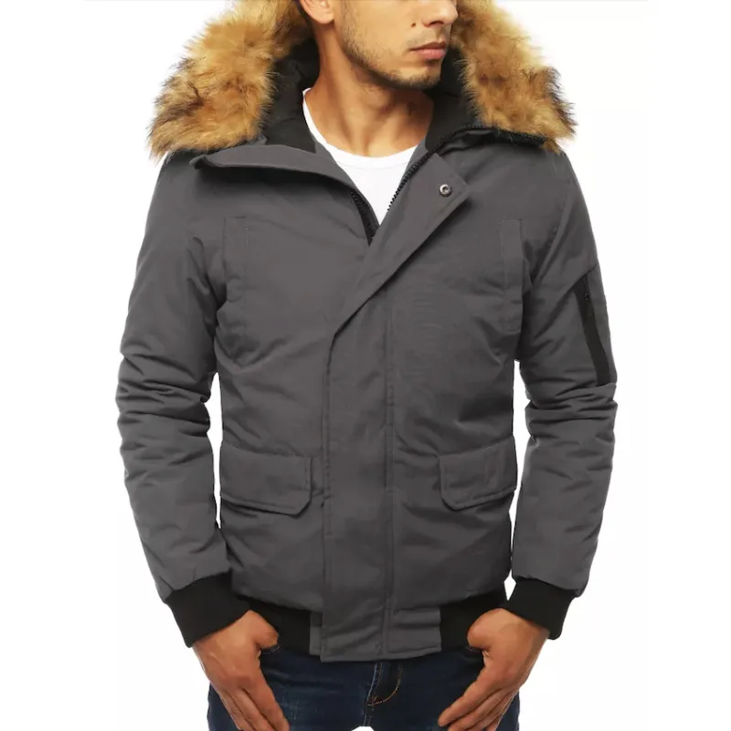 Pánska bunda zimná sivá Dstreet TX3942 XXL