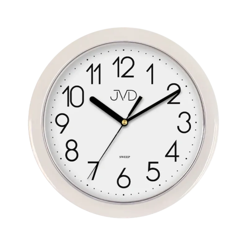 JVD Bílé přehledné nástěnné netikající tiché hodiny JVD sweep HP612.1