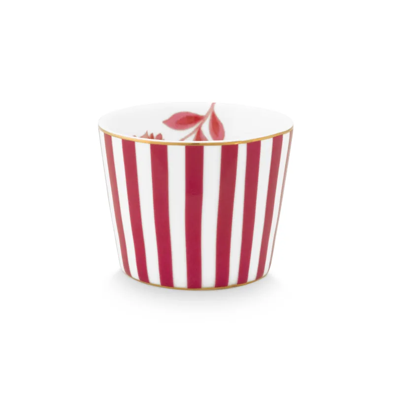 Pip Studio Royal stripes kalíšek na vajíčko, bílo-tmavě růžová