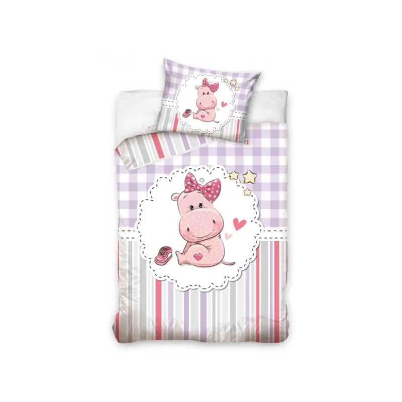 Obliečka do postieľky Hrošík Naďa 100x135 / 40x60 cm
