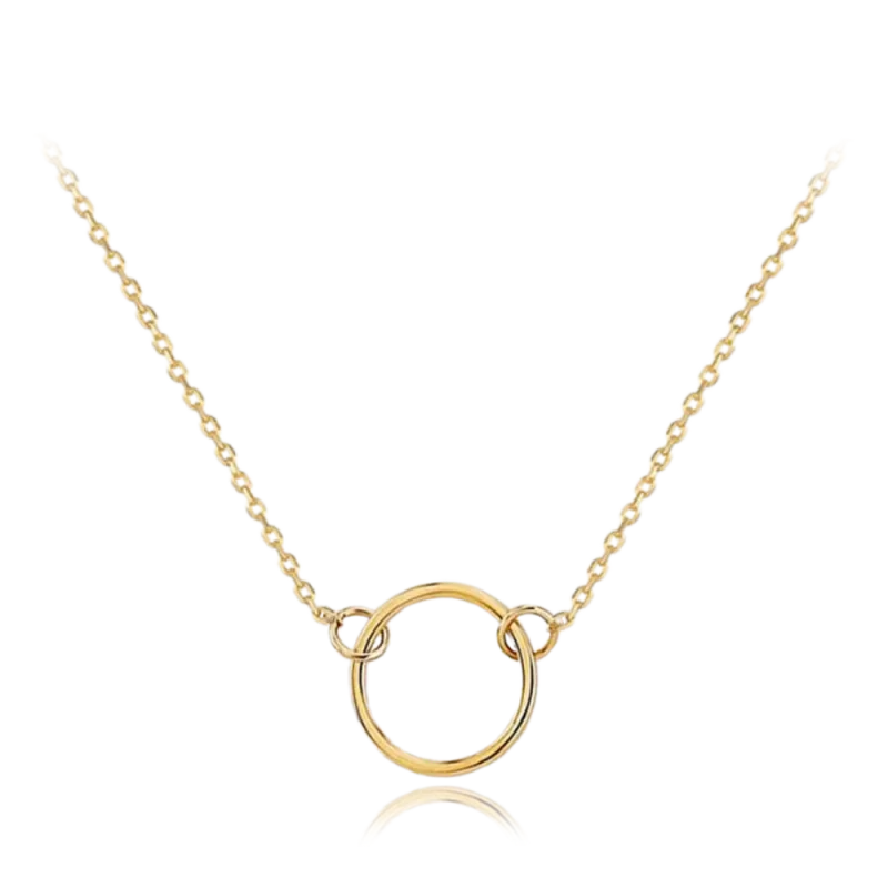 MINET Decentní zlatý náhrdelník s kroužkem Au 585/1000 1,50g JMG0059WGN50