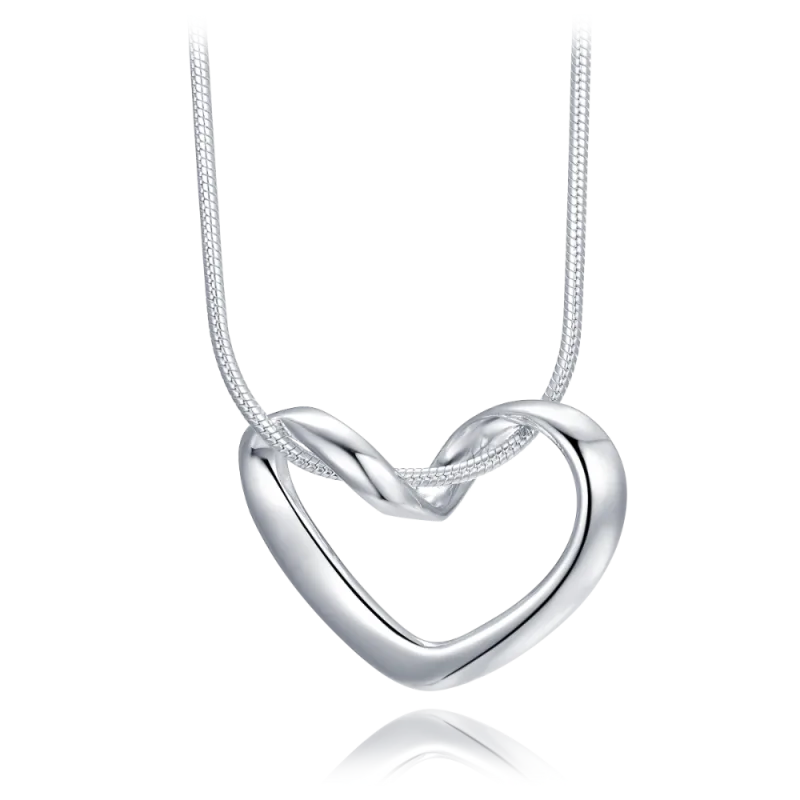 MINET Elegantní stříbrný náhrdelník srdce JMAN0614SN45