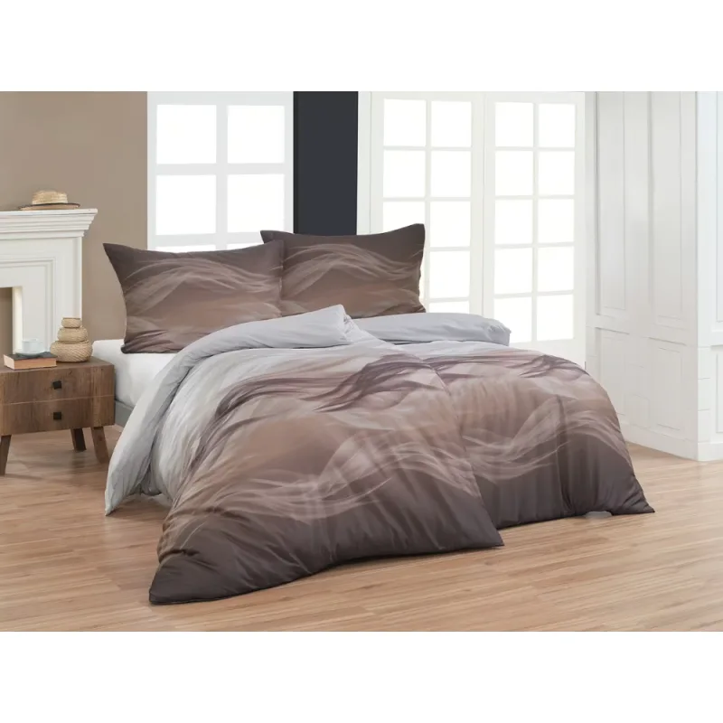Posteľné obliečky Bavlnený satén Digitál Marni Brown 210x220/2x70x90 cm