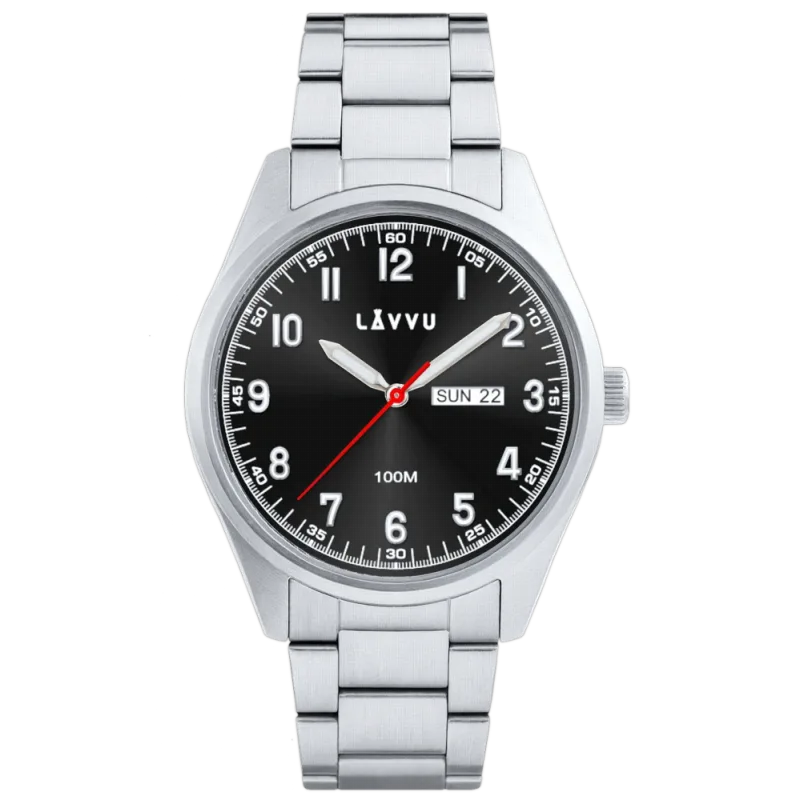 LAVVU Náramkové ocelové pánské hodinky FOSEN Dark Grey LWM0311