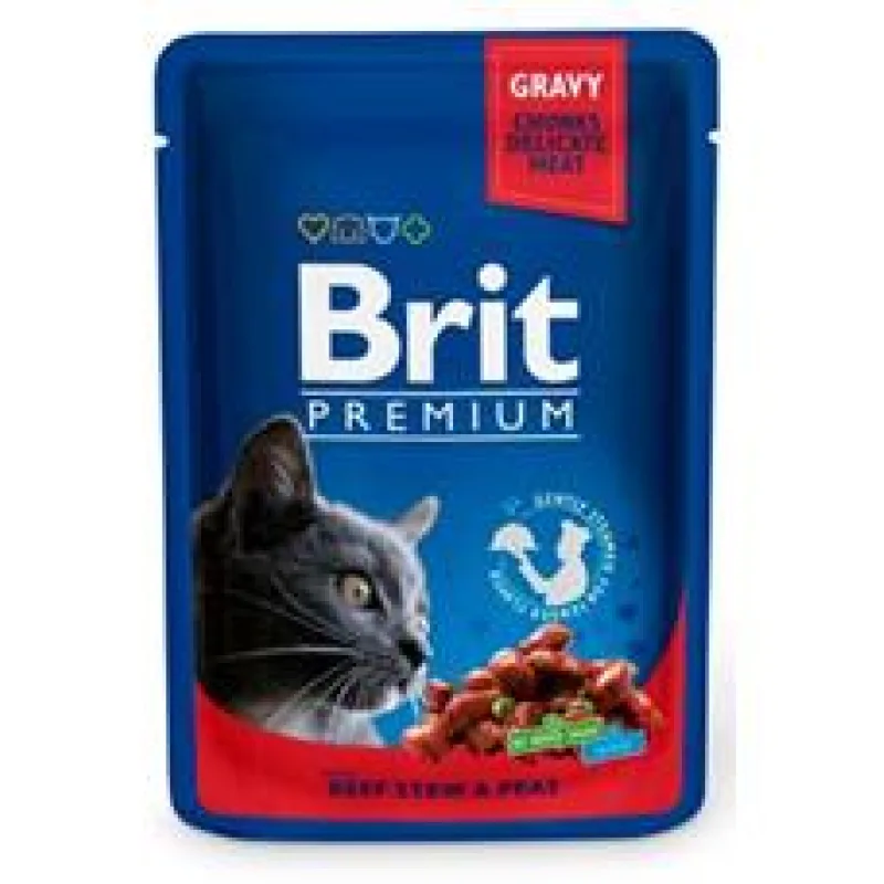 Brit Premium Cat kapsa with Beef Stew & Peas 100 g - 1Ks