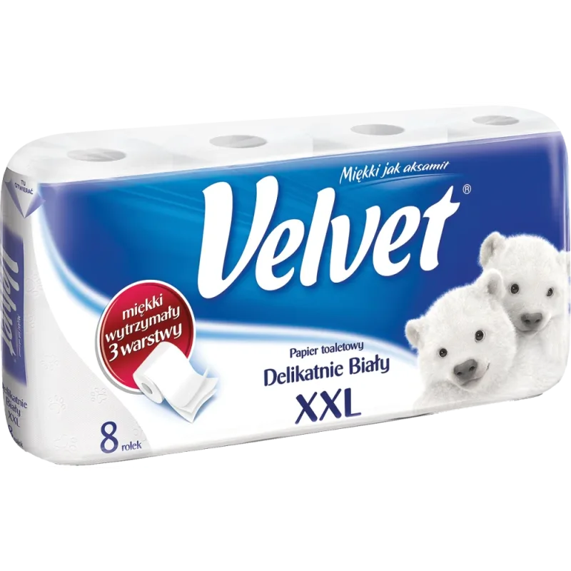 Velvet XXL Gently White 3V toaletný papier biely 8 ks