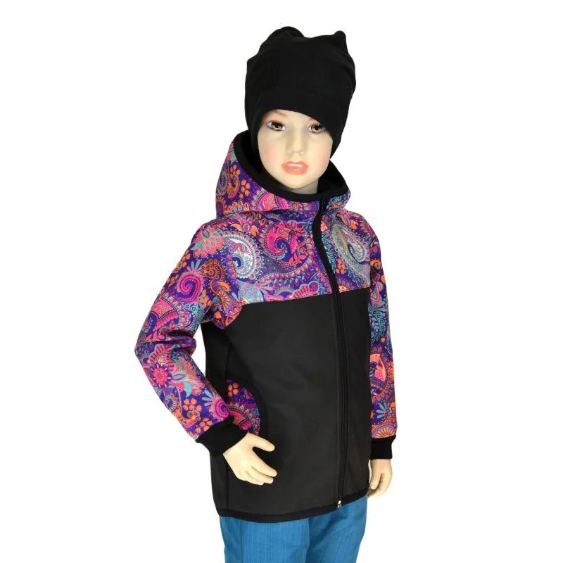 Softshellová bunda s ornamentmi zimná, veľ. 122-134