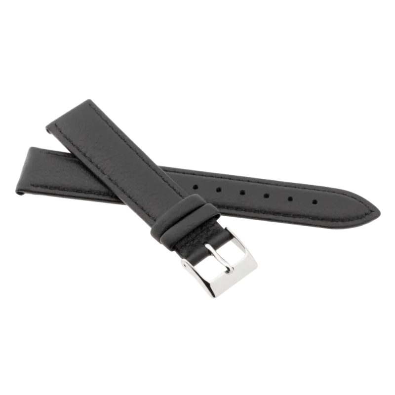 JVD Kožený unisex černý řemínek na hodinky R41401/24