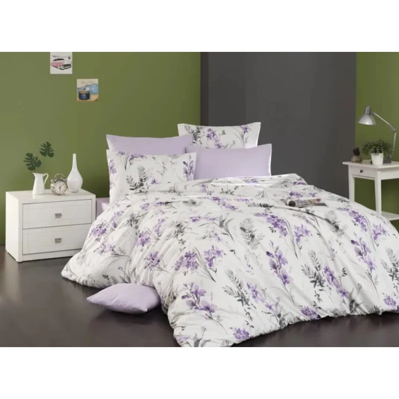 Bavlnené obliečky Marisa fialová 220x240/2x70x90 cm