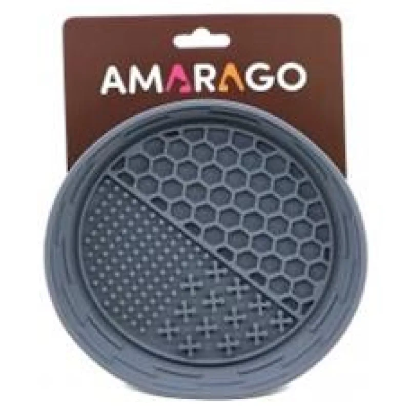 Amarago lízací podložka kulatá miska šedá 1 ks